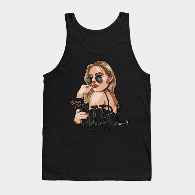 glasses girl Tank Top by James Bates